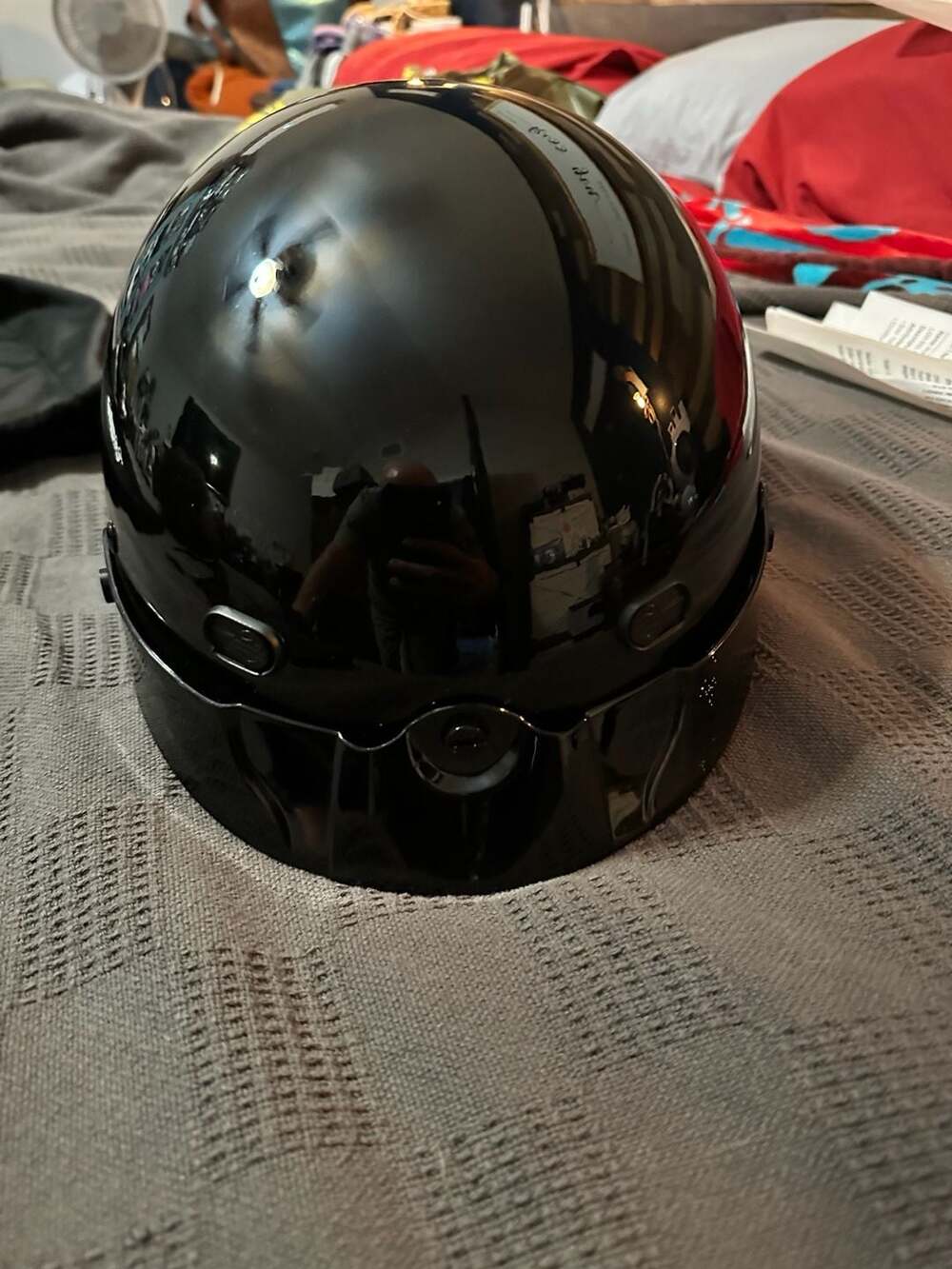 Harley-Davidson Hybrid Half Helmet DOT Certified Gloss Black Size XS